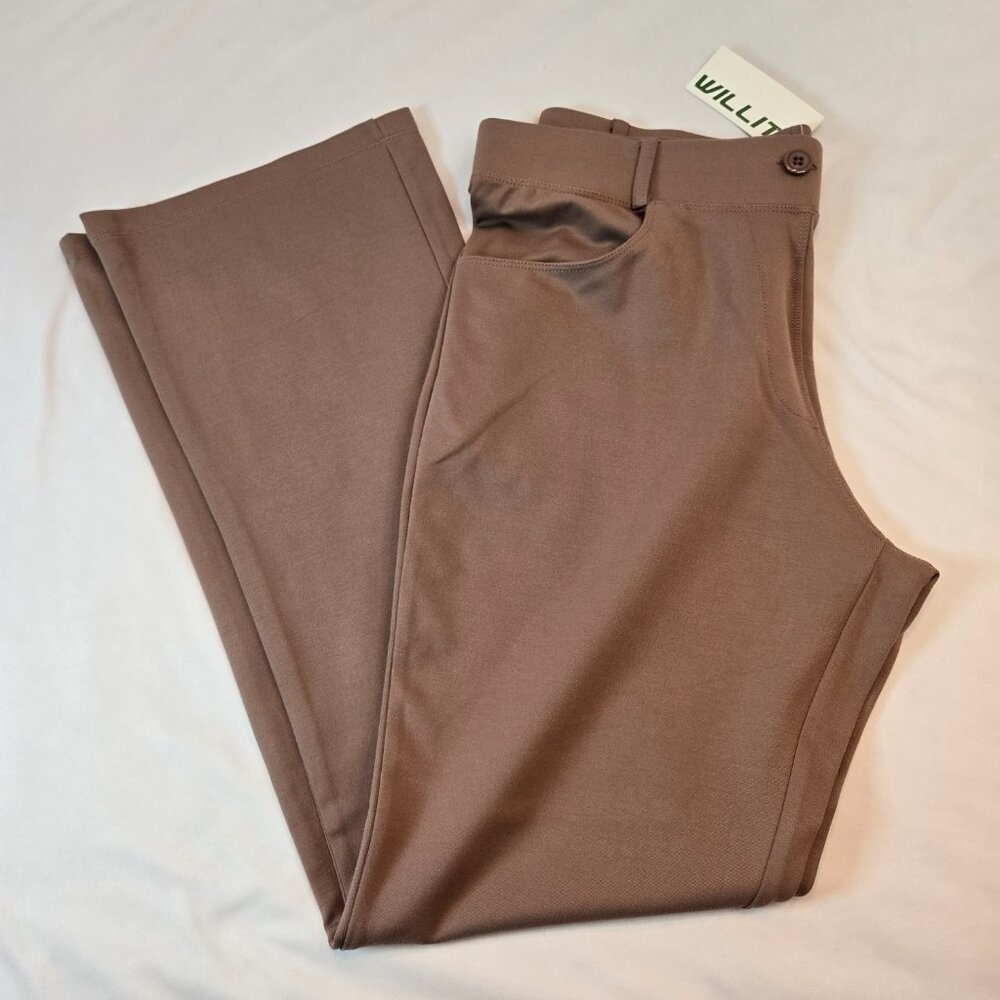 WILLIT Women's Yoga Dress Pants Straight Leg Work Slacks Stretchy Sz: L Taupe - Picture 9 of 12